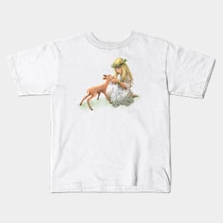 The girl and the deer Kids T-Shirt